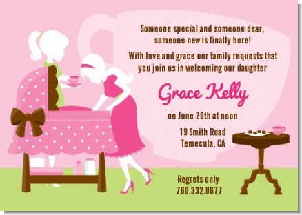 Sip and See It's a Girl - Baby Shower Invitations