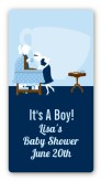 Sip and See It's a Boy - Custom Rectangle Baby Shower Sticker/Labels