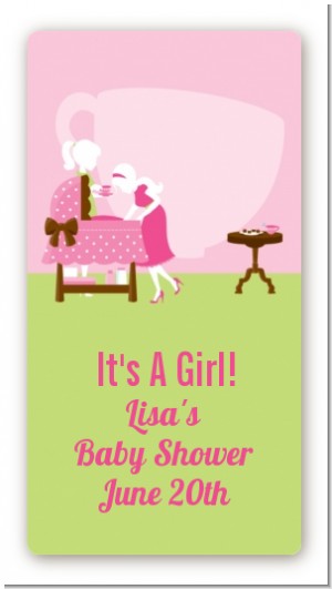 Sip and See It's a Girl - Custom Rectangle Baby Shower Sticker/Labels