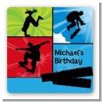 Skateboard - Square Personalized Birthday Party Sticker Labels thumbnail