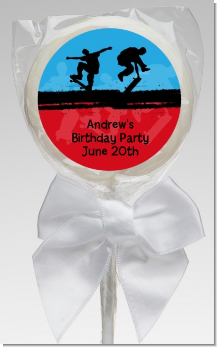 Skateboard - Personalized Birthday Party Lollipop Favors