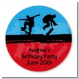 Skateboard - Round Personalized Birthday Party Sticker Labels thumbnail