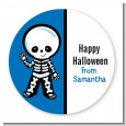Skeleton - Round Personalized Halloween Sticker Labels thumbnail