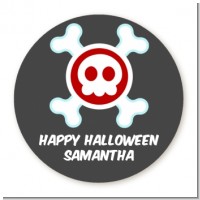 Skull - Round Personalized Halloween Sticker Labels