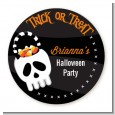 Skull Treat Bag - Round Personalized Halloween Sticker Labels thumbnail