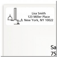 Boston Skyline - Bridal Shower Return Address Labels