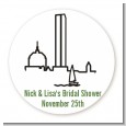 Boston Skyline - Round Personalized Bridal Shower Sticker Labels thumbnail