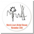 Los Angeles Skyline - Round Personalized Bridal Shower Sticker Labels thumbnail