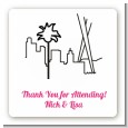 Los Angeles Skyline - Square Personalized Bridal Shower Sticker Labels thumbnail