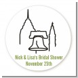 Philadelphia Skyline - Round Personalized Bridal Shower Sticker Labels thumbnail