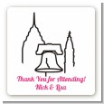 Philadelphia Skyline - Square Personalized Bridal Shower Sticker Labels thumbnail