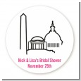 Washington DC Skyline - Round Personalized Bridal Shower Sticker Labels thumbnail