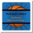 Slam Dunk - Square Personalized Birthday Party Sticker Labels thumbnail