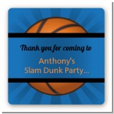 Slam Dunk - Square Personalized Birthday Party Sticker Labels