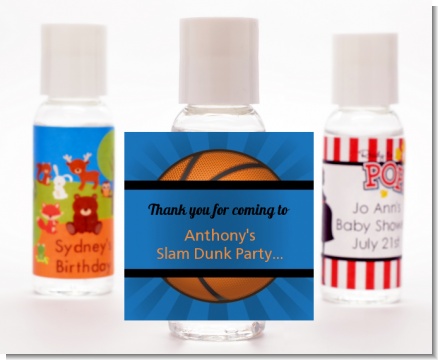 Slam Dunk - Personalized Birthday Party Hand Sanitizers Favors