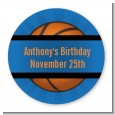 Slam Dunk - Round Personalized Birthday Party Sticker Labels thumbnail