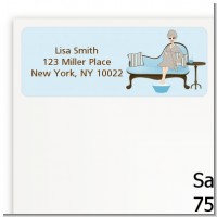 Spa Mom Blue - Baby Shower Return Address Labels