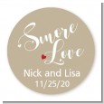 Smore Love - Round Personalized Bridal Shower Sticker Labels thumbnail