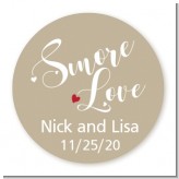 Smore Love - Round Personalized Bridal Shower Sticker Labels