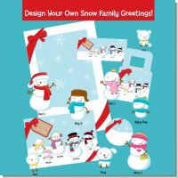 Snowman Family with Snowflakes