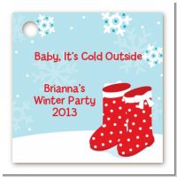 Snow Boots - Personalized Christmas Card Stock Favor Tags