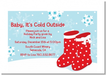 Snow Boots - Christmas Petite Invitations