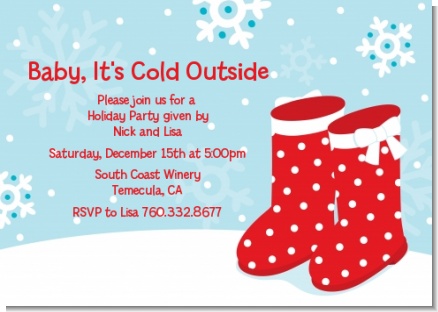 Snow Boots - Christmas Invitations