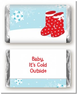 Snow Boots - Personalized Christmas Mini Candy Bar Wrappers