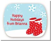 Snow Boots - Personalized Christmas Rounded Corner Stickers