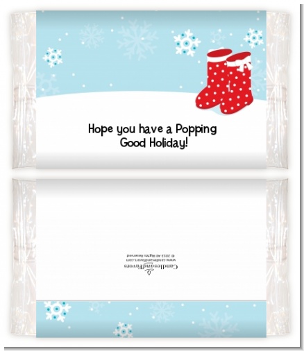 Snow Boots - Personalized Popcorn Wrapper Christmas Favors