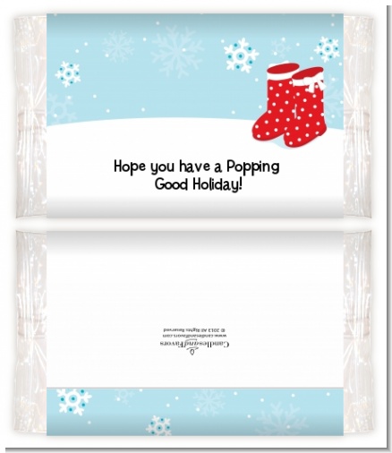 Snow Boots - Personalized Popcorn Wrapper Christmas Favors