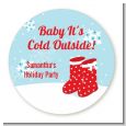 Snow Boots - Round Personalized Christmas Sticker Labels thumbnail