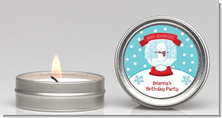 Snow Globe Winter Wonderland - Birthday Party Candle Favors