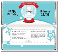Snow Globe Winter Wonderland - Personalized Birthday Party Candy Bar Wrappers