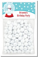 Snow Globe Winter Wonderland - Custom Birthday Party Treat Bag Topper