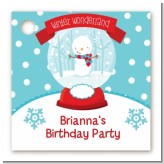 Snow Globe Winter Wonderland - Personalized Birthday Party Card Stock Favor Tags