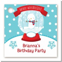 Snow Globe Winter Wonderland - Personalized Birthday Party Card Stock Favor Tags