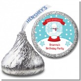 Snow Globe Winter Wonderland - Hershey Kiss Birthday Party Sticker Labels