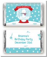 Snow Globe Winter Wonderland - Personalized Birthday Party Mini Candy Bar Wrappers