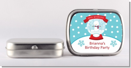 Snow Globe Winter Wonderland - Personalized Birthday Party Mint Tins