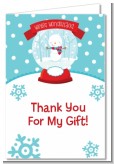 Snow Globe Winter Wonderland - Birthday Party Thank You Cards