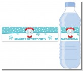 Snow Globe Winter Wonderland - Personalized Birthday Party Water Bottle Labels