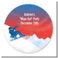 Snowboard - Round Personalized Birthday Party Sticker Labels thumbnail