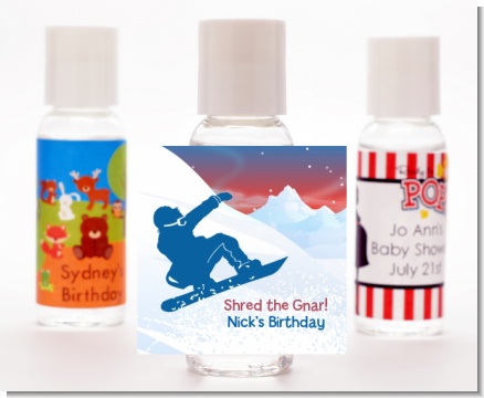 Snowboard - Personalized Birthday Party Hand Sanitizers Favors