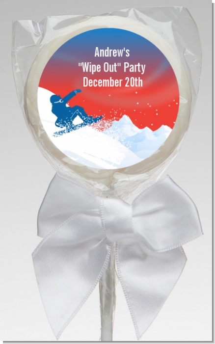 Snowboard - Personalized Birthday Party Lollipop Favors