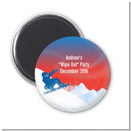 Snowboard - Personalized Birthday Party Magnet Favors