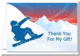 Snowboard - Birthday Party Thank You Cards