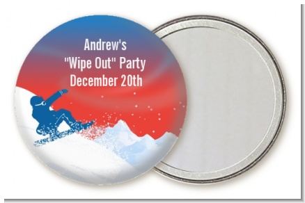 Snowboard - Personalized Birthday Party Pocket Mirror Favors