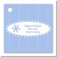 Snowflake Blue - Personalized Christmas Card Stock Favor Tags