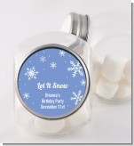 Snowflakes - Personalized Birthday Party Candy Jar